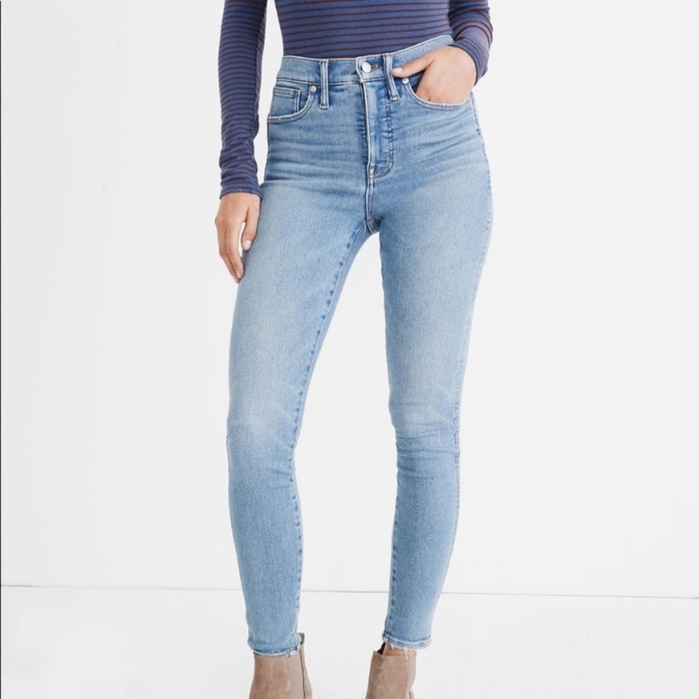 Madewell jeans size 31 10” high rise skinny light blue wash plus size